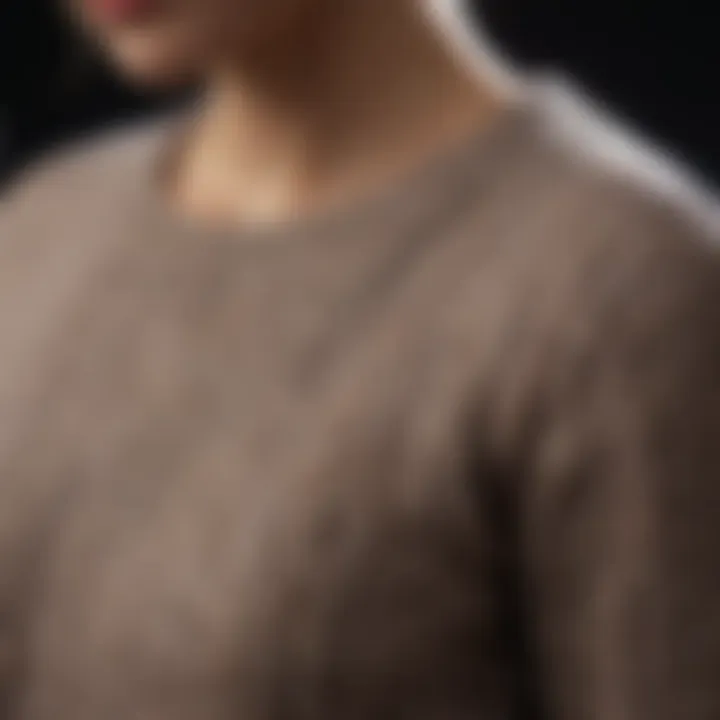 Close-up of premium sweater materials