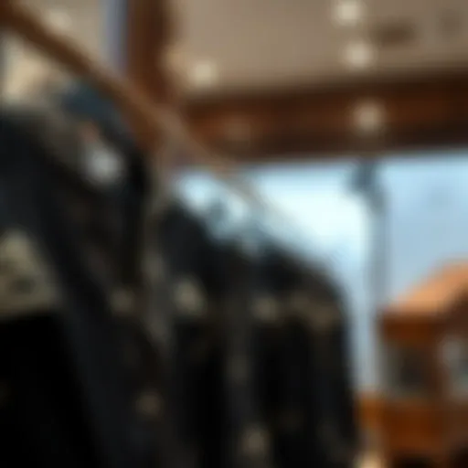 Elegant display of black silk pajamas with intricate detailing