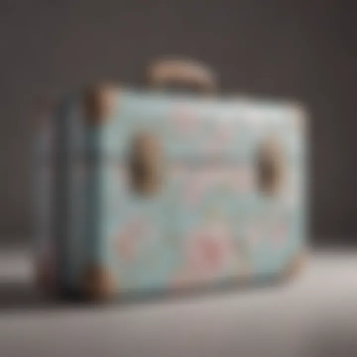 Charming pastel travel suitcase adorned with whimsical patterns