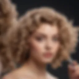 Close-up of pearl wand curls showcasing their texture and shine.