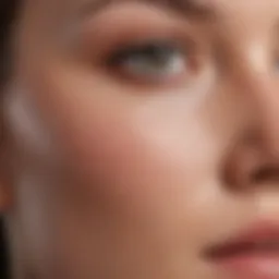 Close-up of a radiant skin texture after a chemical peel