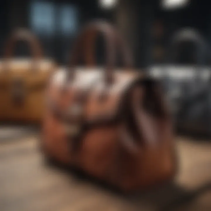 Collection of trendy designer bags showcasing various materials