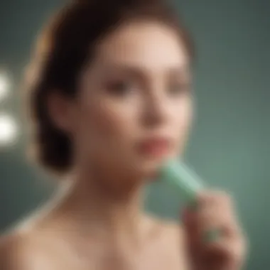 Luxurious jade roller for facial sculpting
