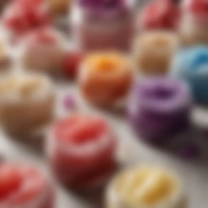 An assortment of vibrant lip sugar scrubs in different colors and textures