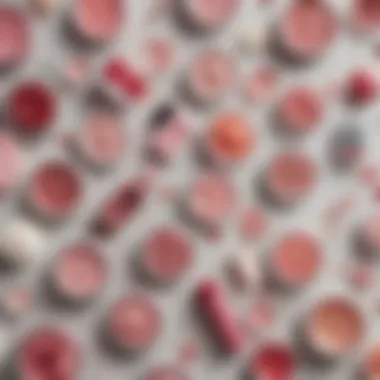 Flat Lay of Lip Care Products A beautifully arranged flat lay of lip care products with sugar scrubs