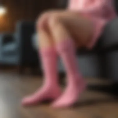 Casual styling of lounge socks with loungewear
