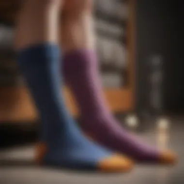 Different fabric textures used in lounge socks