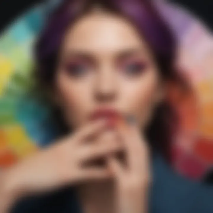 Color wheel showcasing psychological implications of nail hues
