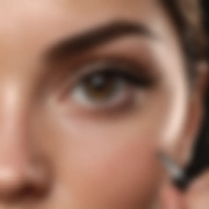 User applying eyelash growth serum