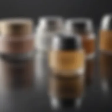 A variety of moisturizer jars showcasing diverse formulations