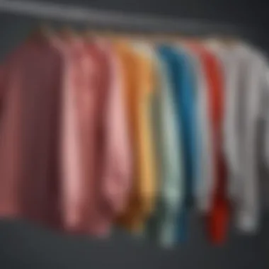 A collection of ethically produced sweatshirt dresses displayed on hangers