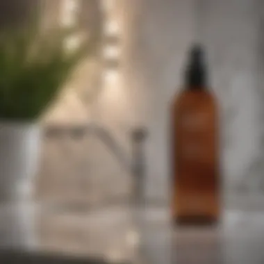 An Elegant Tanning Mist Experience Luxury tanning mist bottle on a marble vanity