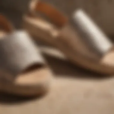 Close-up of eco-friendly materials used in espadrille sandals