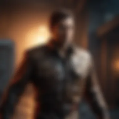 Iconic action hero showcasing intense moments