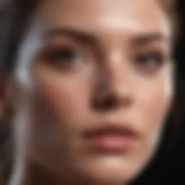 Close-up of glowing skin post cleansing