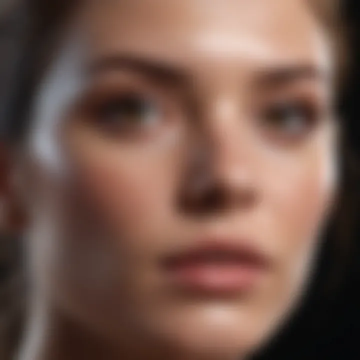 Close-up of glowing skin post cleansing
