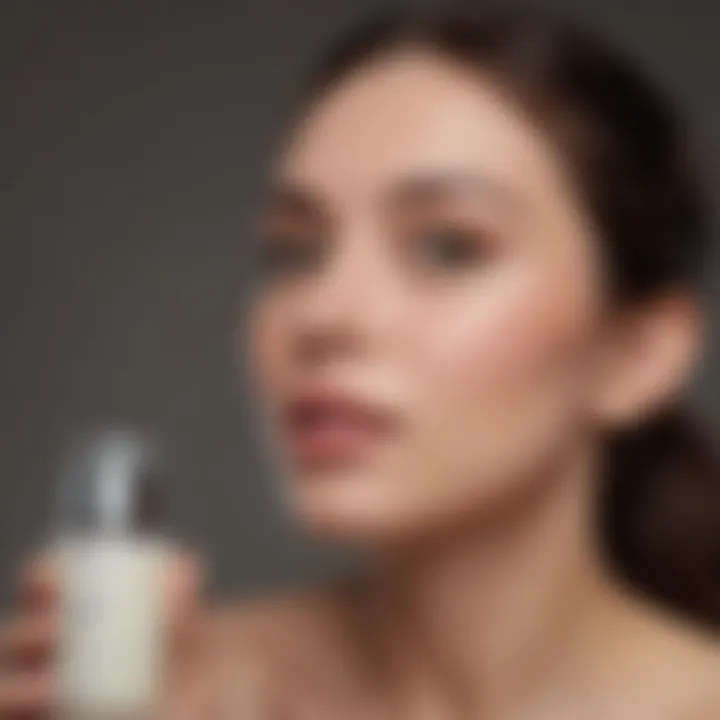 User enjoying skincare routine with device