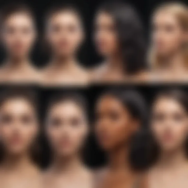 Illustration of various hair types