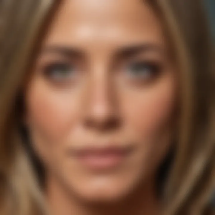 Close-up of Jennifer Aniston showcasing her hairline changes over the years