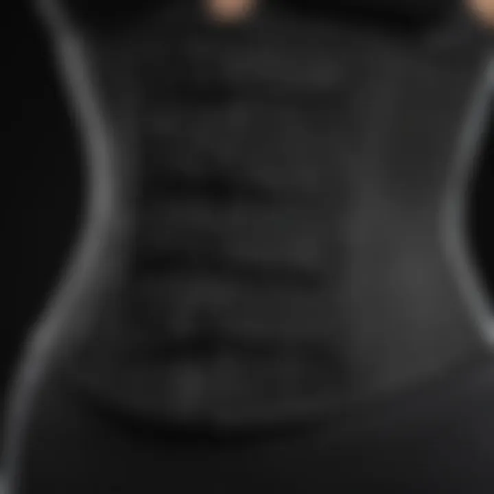 A close-up of a waist trainer's hooks and laces, emphasizing its adjustable features.