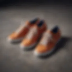 Stylish business tennis shoes on a polished office floor