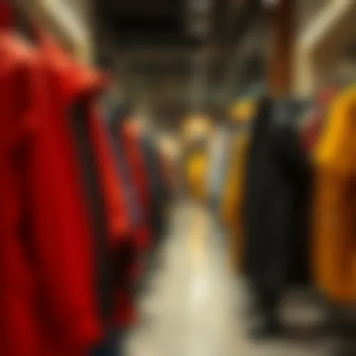 Diverse range of rain coats displayed in a boutique