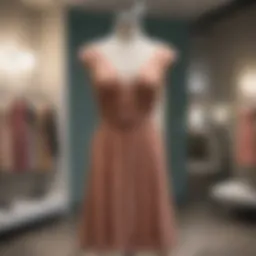 An elegant nap dress displayed on a mannequin in a Nordstrom store