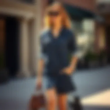 Casual Look with Nordstrom Jean Dress Nordstrom jean dress paired with accessories for a casual look