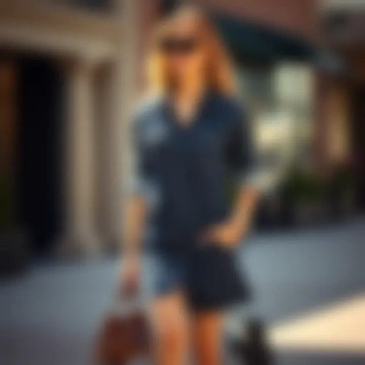 Casual Look with Nordstrom Jean Dress Nordstrom jean dress paired with accessories for a casual look