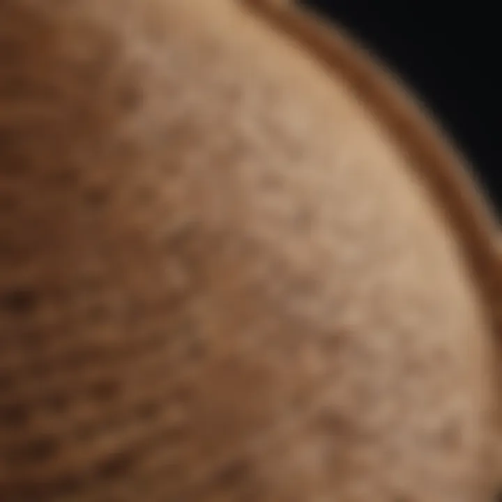 Close-up of the natural texture of rattan material used in bucket hats.