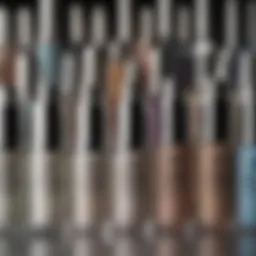 Close-up of a variety of primer products displayed artfully.