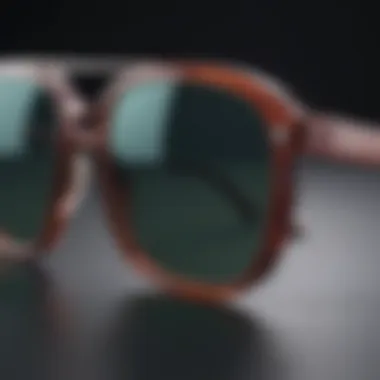 A close-up of contemporary sunglasses showcasing innovative design elements.