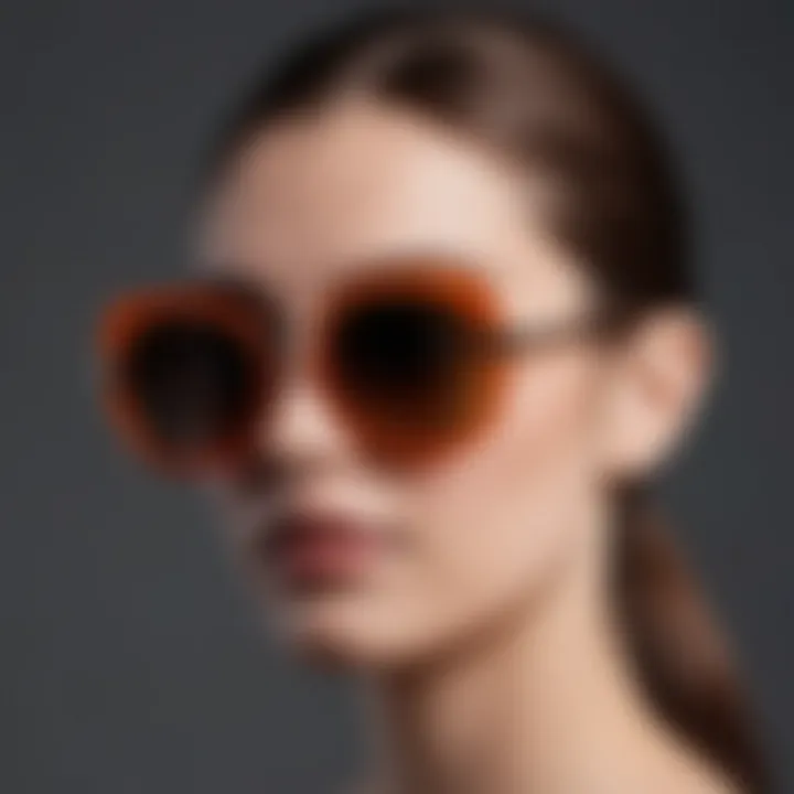 A fashion-forward individual confidently wearing statement sunglasses.