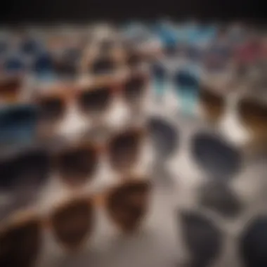 Diverse Brands of Trending Sunglasses A stylish display of various trending sunglasses emphasizing brand diversity.
