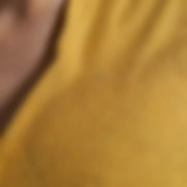 Close-up of the fabric texture of the Madewell yellow top