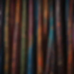 A display of various Rockins scarves showcasing their vibrant patterns and textures