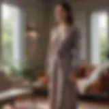 Elegant house dress displayed in a cozy living room