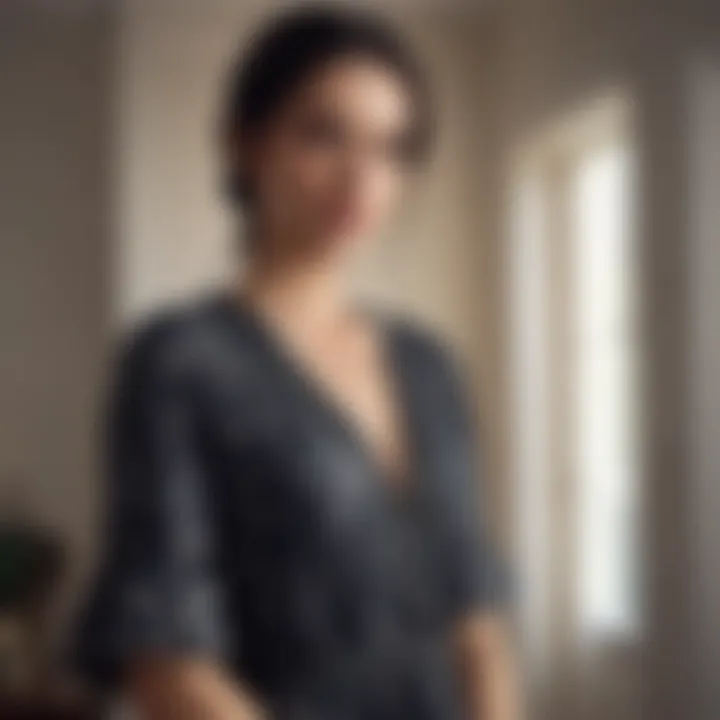 Fashionable woman wearing a stylish house dress