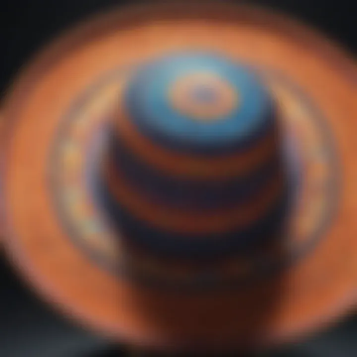 Colorful sun hat with a vibrant pattern