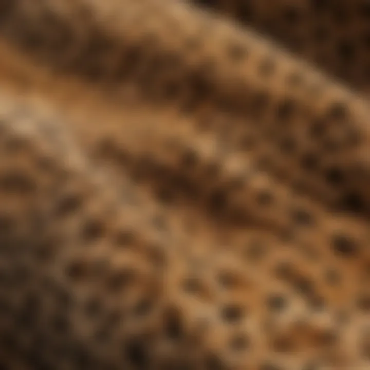 Close-up of cheetah print fabric showcasing texture