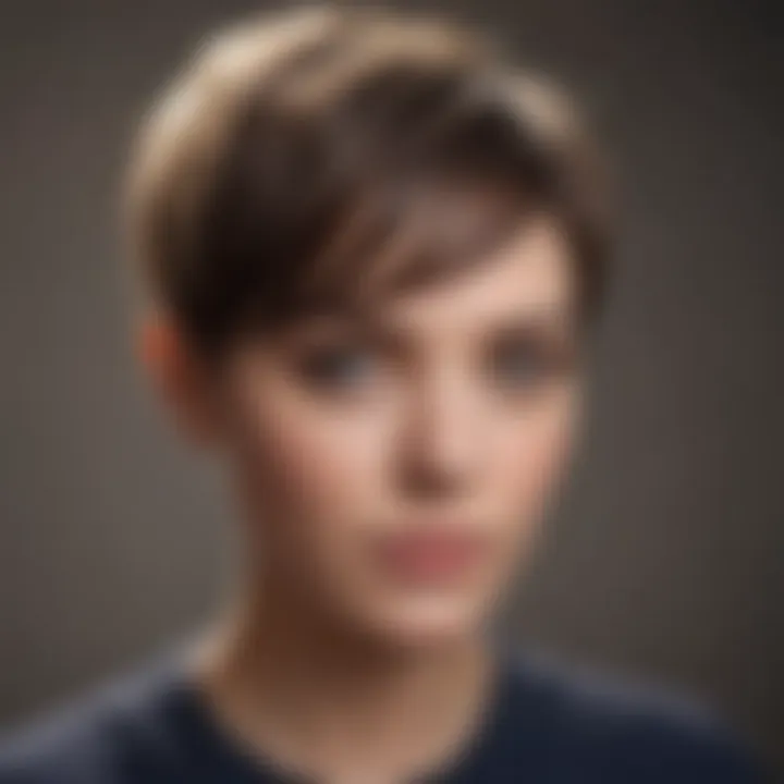 Woman with short hair reflecting confidence
