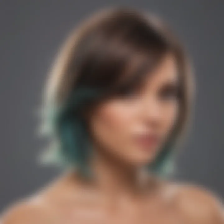 Demonstration of applying temporary hair color spray