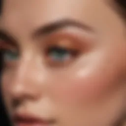 Radiant undereye makeup application showcasing highlighter techniques