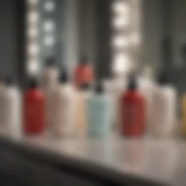 Showcasing the Beauty of Unite Hair Products A selection of Unite hair products displayed elegantly on a vanity.