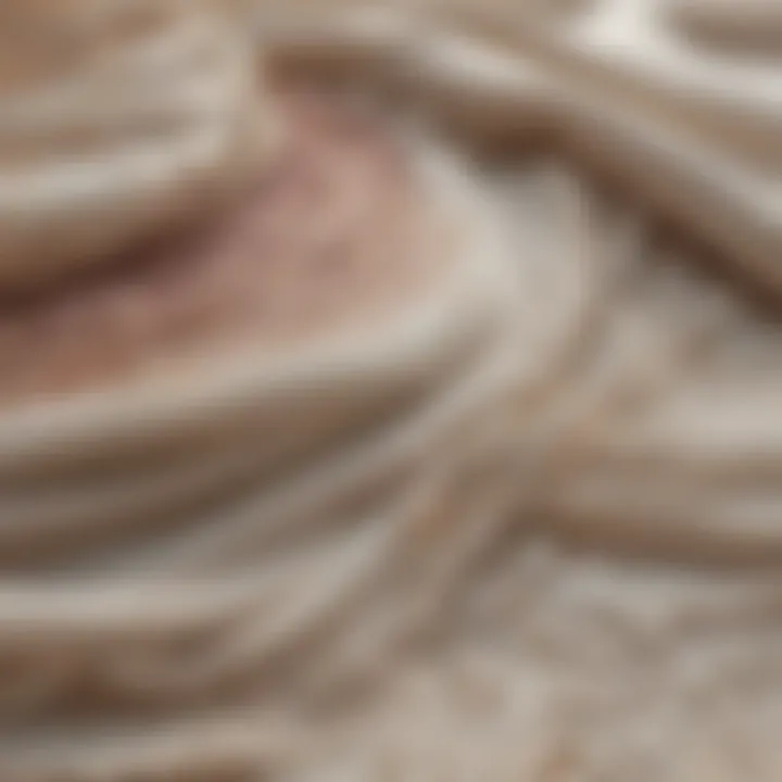 An elegant display of various vintage fabrics used in designer wedding gowns.