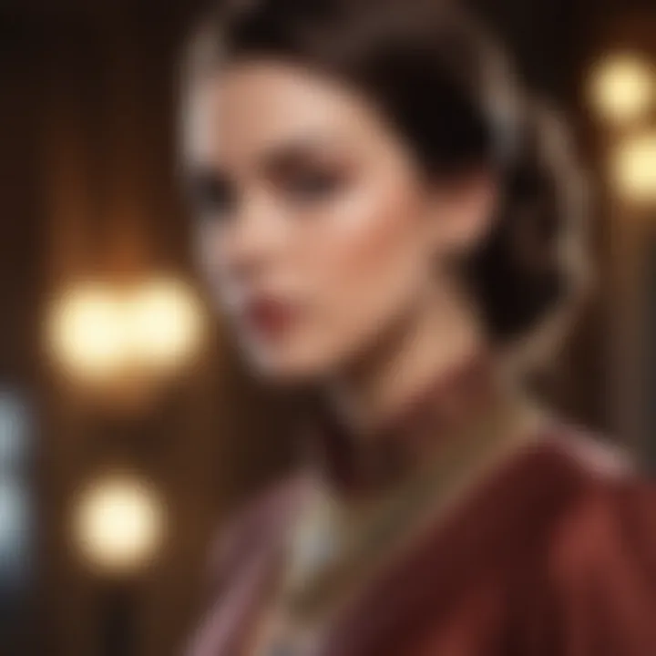 Close-up of vintage accessories complementing contemporary attire