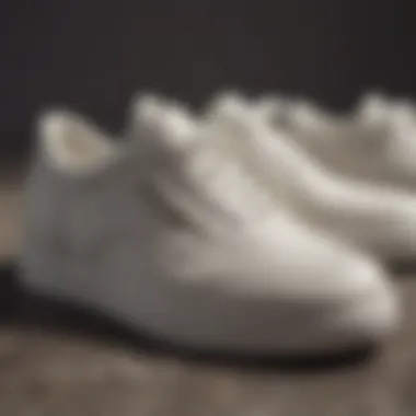 Sustainable White Shoes Close-up of white shoes made from sustainable materials