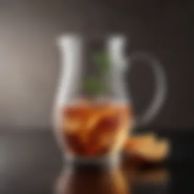 Elegant glass pitcher showcasing its sleek design