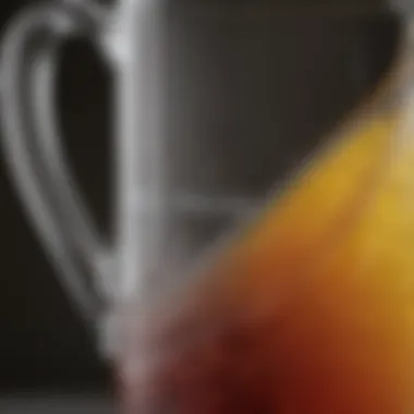 Close-up of the material quality of the glass pitcher