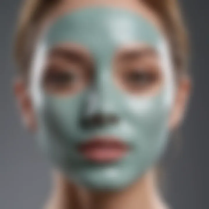 Close-up of a skincare professional applying a facial mask